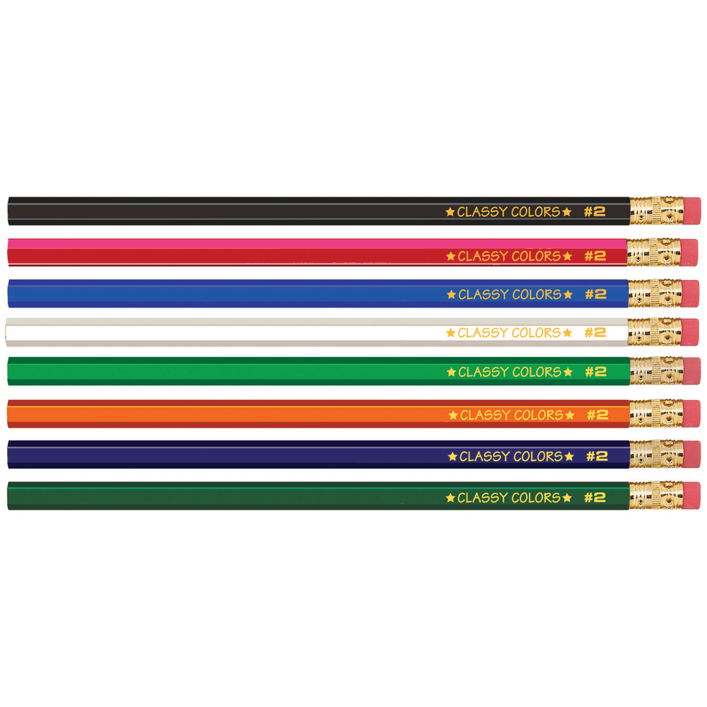 Musgrave Pencil Co. Inc. Wood Case Hex Pencils, Medium Point, No. 2, Assorted Colors, 12 Pencils Per Pack, Set Of 12 Packs