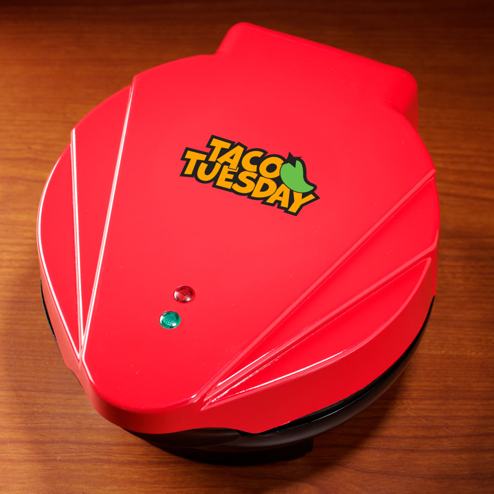 Taco Tuesday Baked Tortilla Bowl Maker, Red/Black