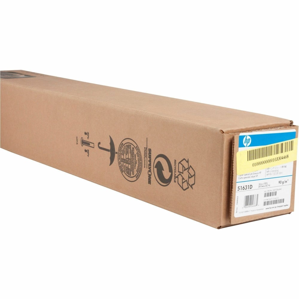 HP Large-Format Film Roll, 24in x 150ft, 4.3 mil, White