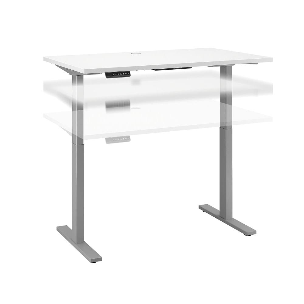 Bush Business Furniture Move 60 Series Electric 48inW x 24inD Height Adjustable Standing Desk, White/Cool Gray Metallic, Standard Delivery