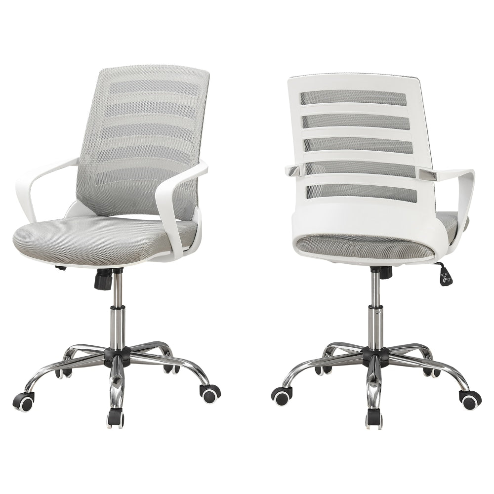 Monarch Specialties Ergonomic Mid-Back Office Chair, Gray/White