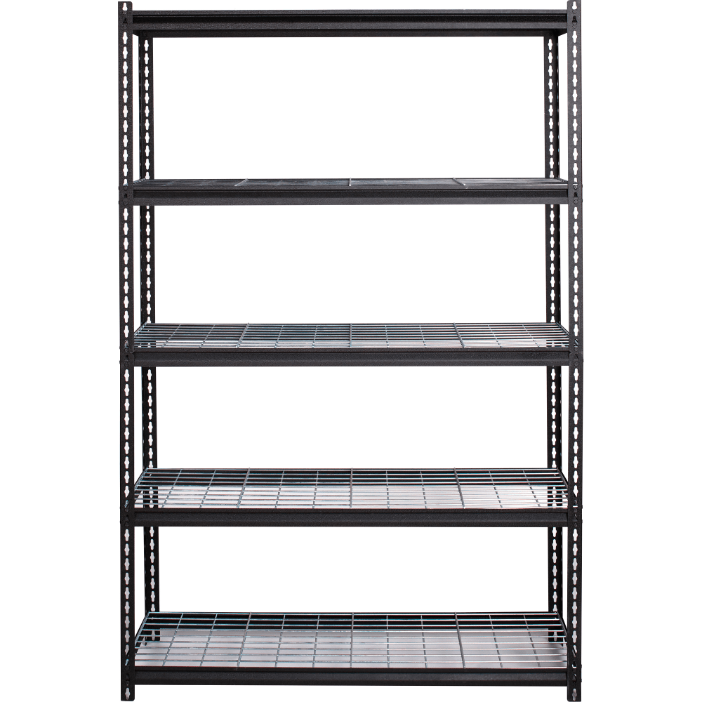 Lorell Wire Deck Shelving - 72in Height x 48in Width x 18in Depth - Recycled - Black - Steel - 1Each