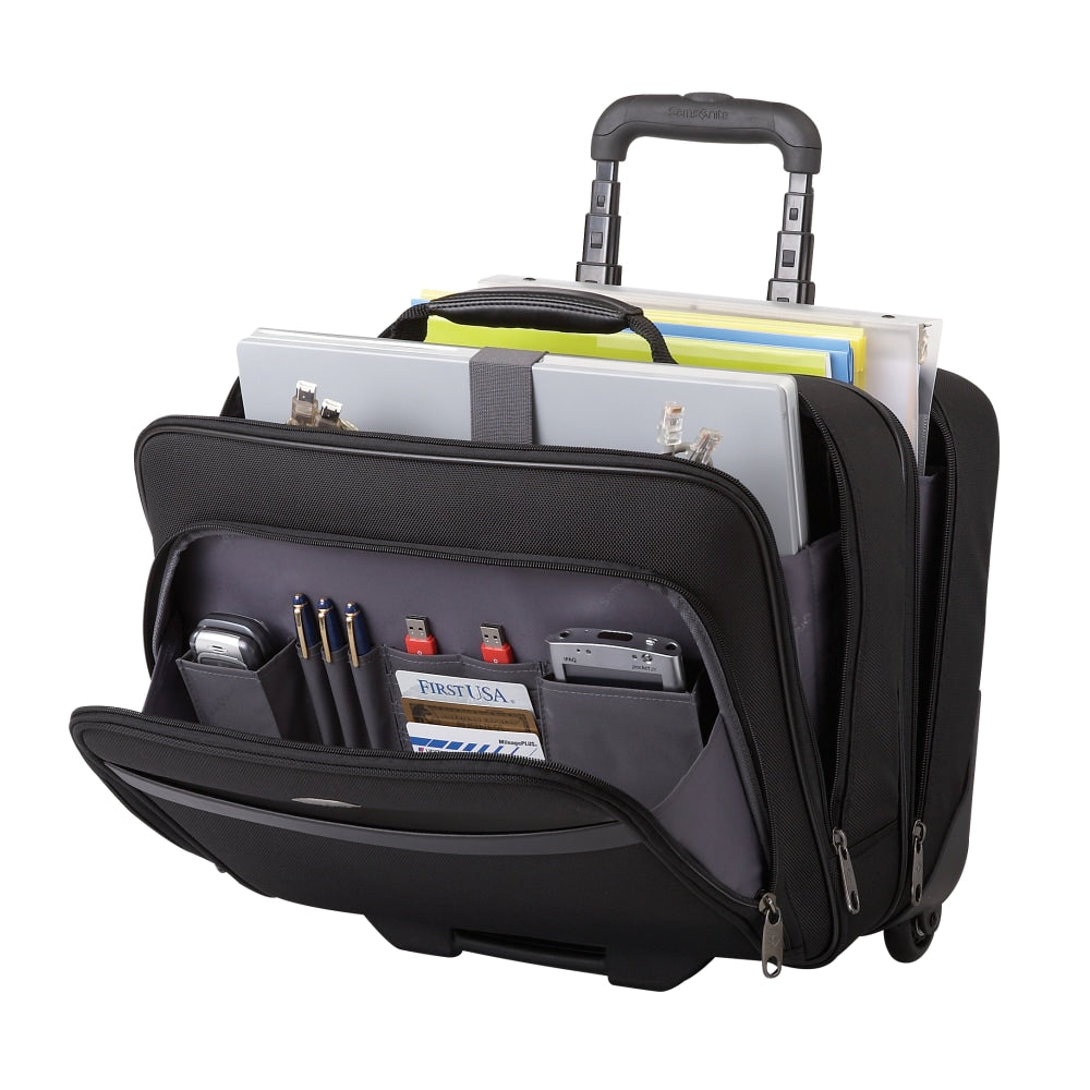 Samsonite Double Gusset Wheeled Portfolio, Black