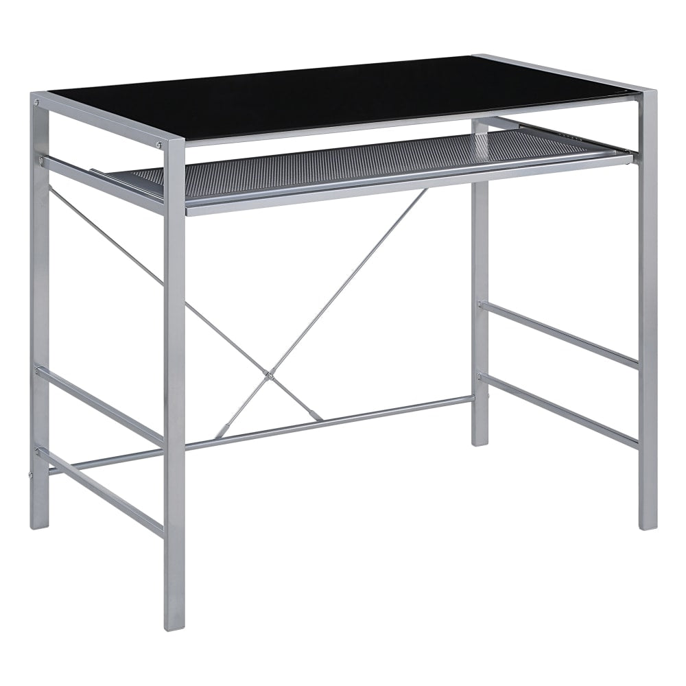 Office Star Zephyr 36inW Computer Desk, Silver/Black