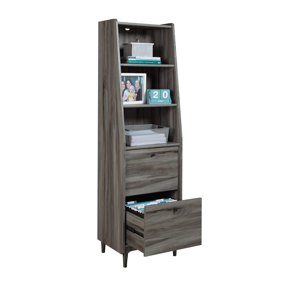 Sauder Harvey Park 71inH 3-Shelf Bookcase, Jet Acacia