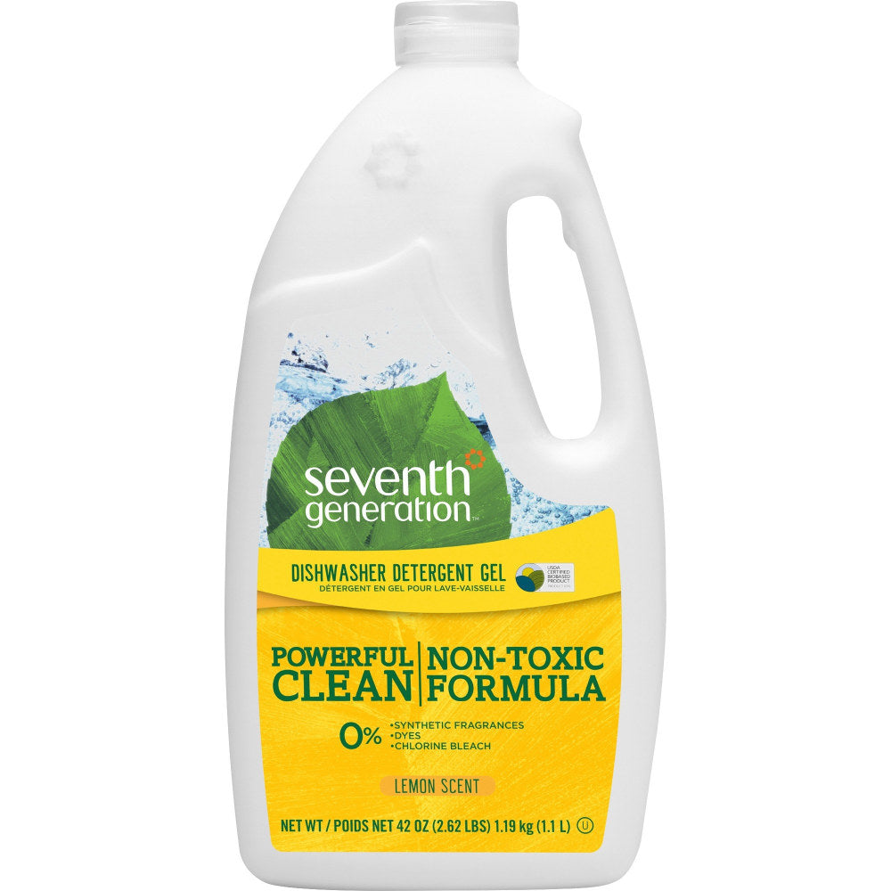 Seventh Generation Automatic Dishwasher Gel Soap, Lemon Scent, 45 Oz Bottle, Case Of 6