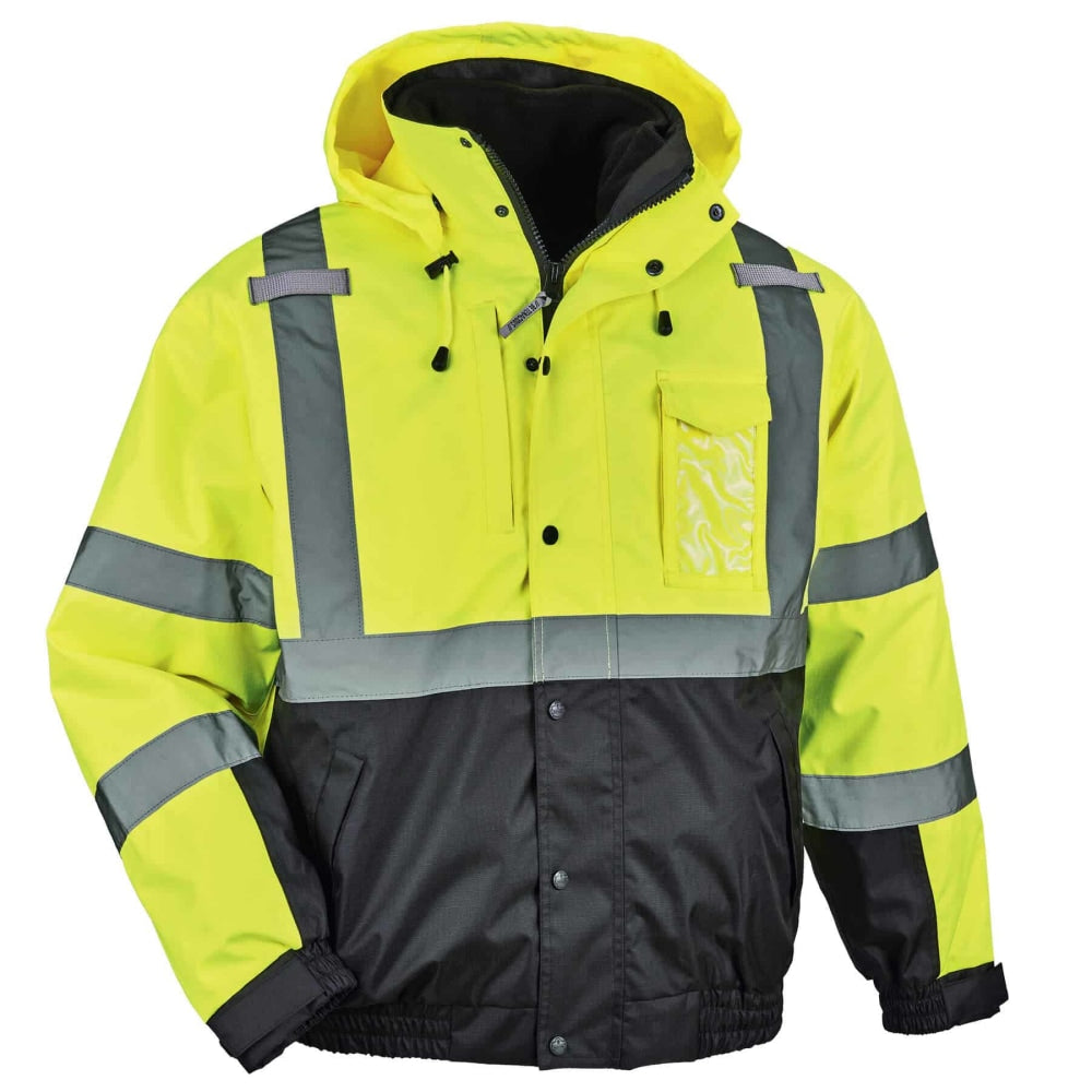 Ergodyne GloWear 8381 Type-R Class 3 Performance 3-In-1 Bomber Jacket, 4X, Lime