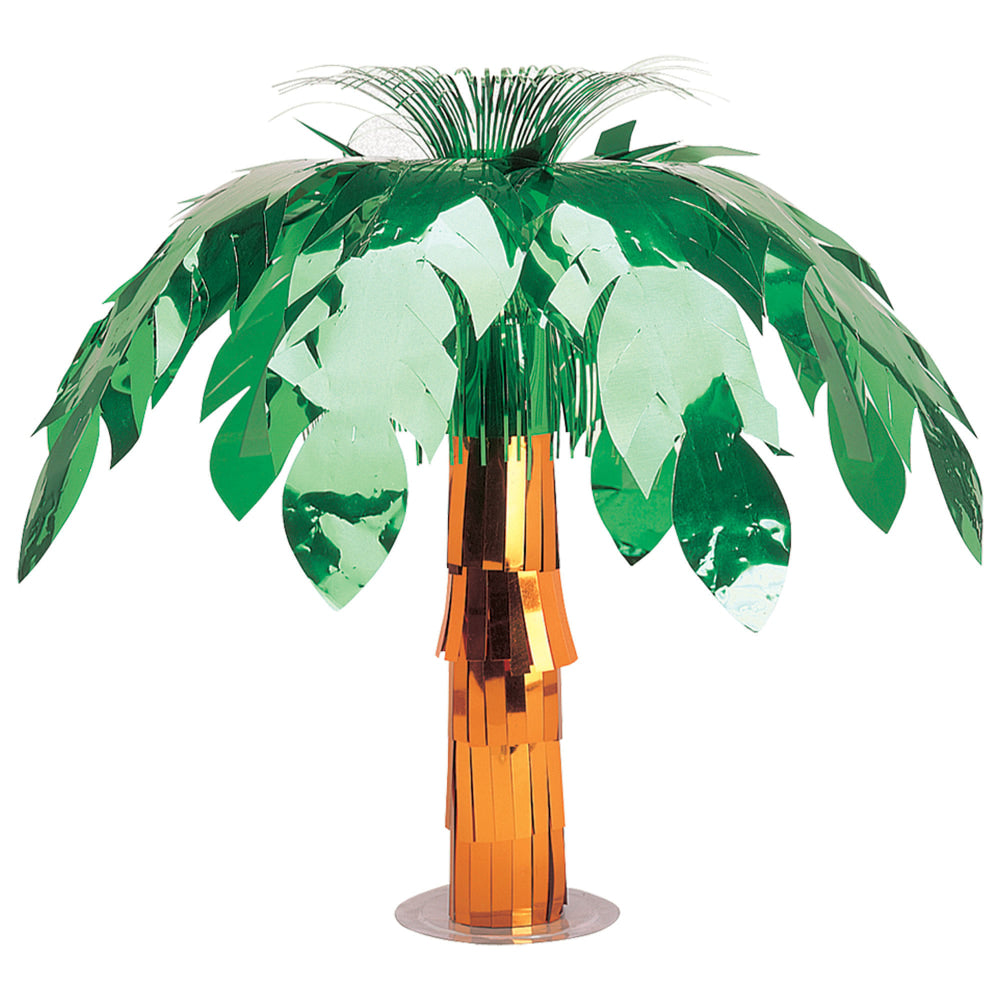 Amscan Summer Palm Tree Foil Centerpieces, 20in x 12in, Multicolor, Pack Of 2 Centerpieces