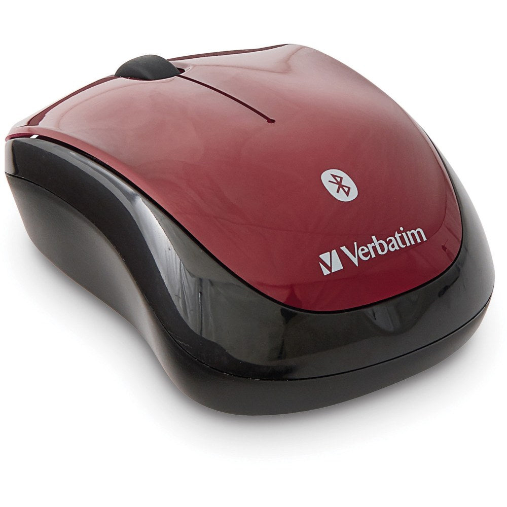 Verbatim Bluetooth Wireless Tablet Multi-Trac Blue LED Mouse - Garnet - Blue LED - Wireless - Bluetooth - Garnet - 1 Pack - 1600 dpi - Symmetrical