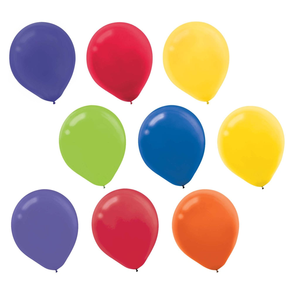 Amscan Latex Balloons, 12in, Assorted Colors, 72 Balloons Per Pack, Set Of 2 Packs