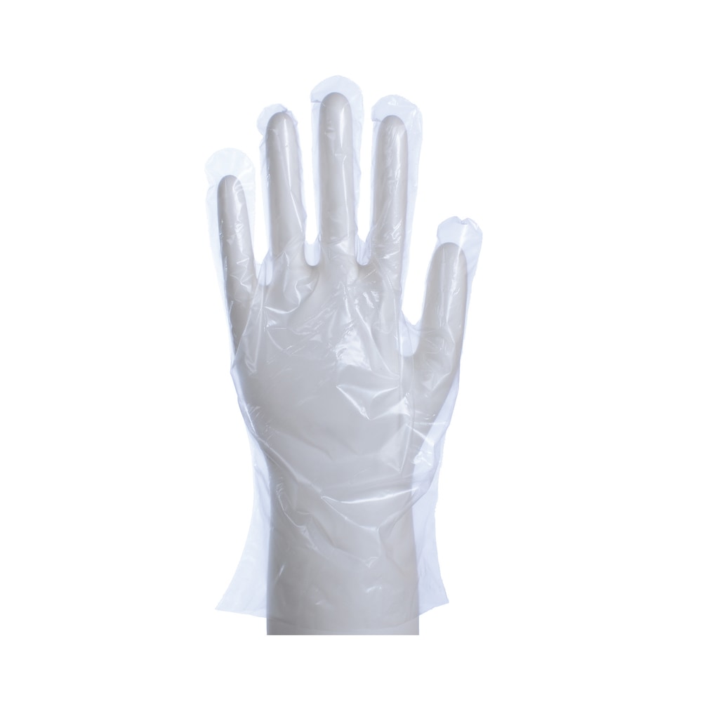 Daxwell Embossed Cast Polyethylene Gloves, Large, Clear, 100 Gloves Per Box