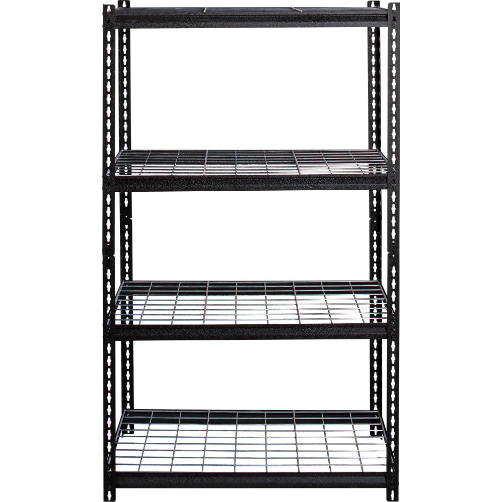 Lorell Wire Deck Shelving - 60in Height x 36in Width x 18in Depth - Recycled - Black - Steel - 1Each