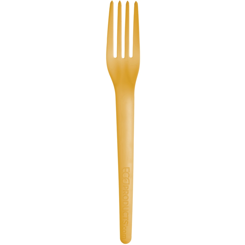 Eco-Products Plantware Dinner Forks, 7in, Yellow, Pack Of 1,000 Forks