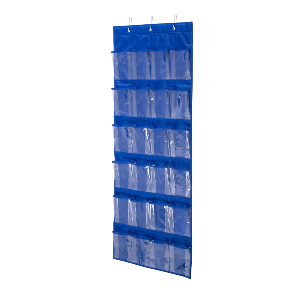 Honey-Can-Do Over-The-Door 24-Pocket Closet Organizer, 57inH x 21inW x 2 1/2inD, Navy