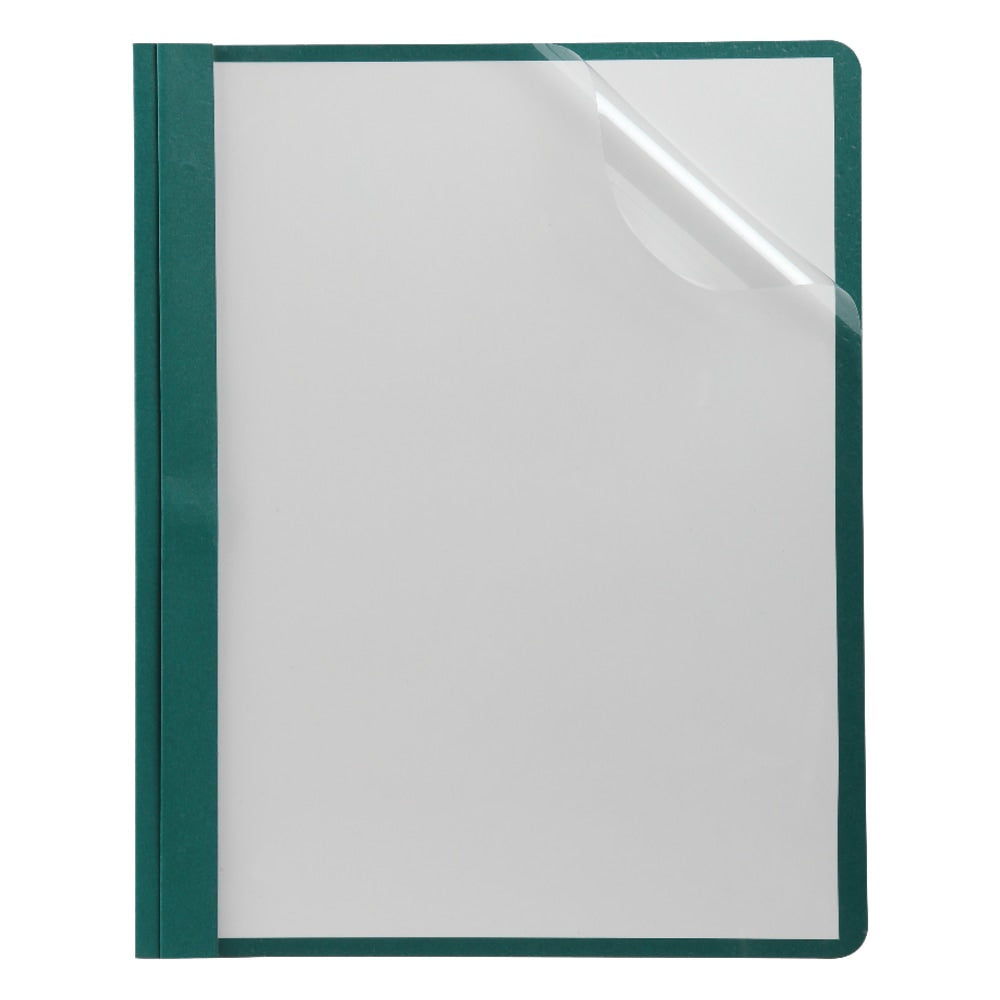 Oxford Clear-Front Report Covers, 8 1/2in x 11in, Hunter Green, Pack Of 25