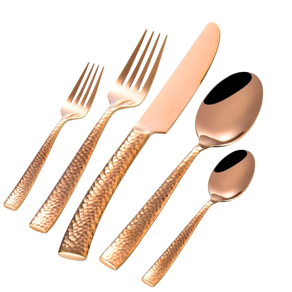 Gibson Elite Stonehenge 20-Piece Flatware Set, Rose Gold