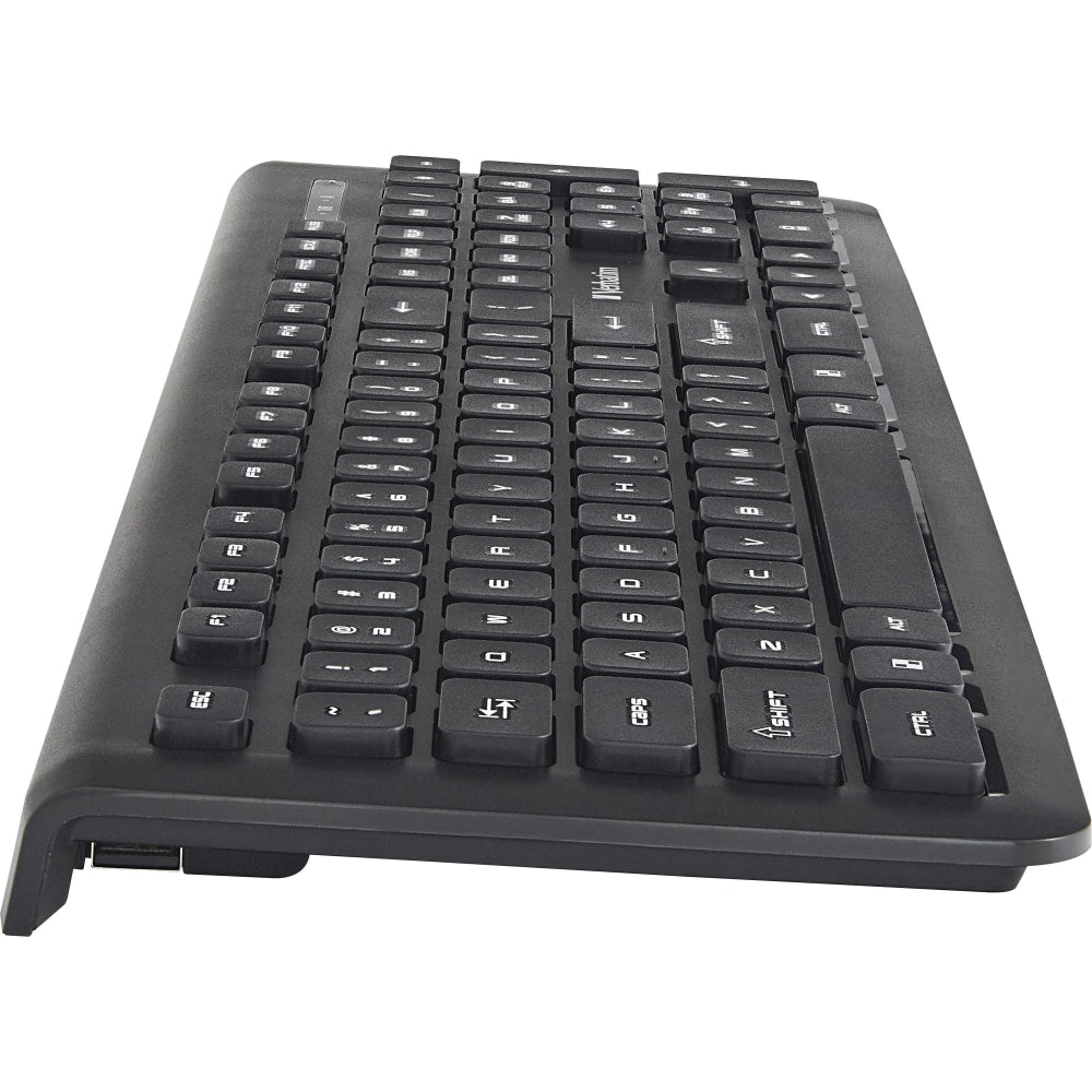 Verbatim Wireless Slim Keyboard - Wireless Connectivity - RF - USB Type A Interface - Computer - PC, Windows, Mac OS, Linux - AAA Battery Size Supported