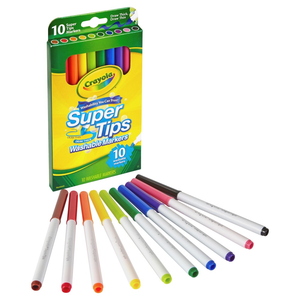 Crayola Super Tips 10-color Washable Markers - Assorted - 10 / Set