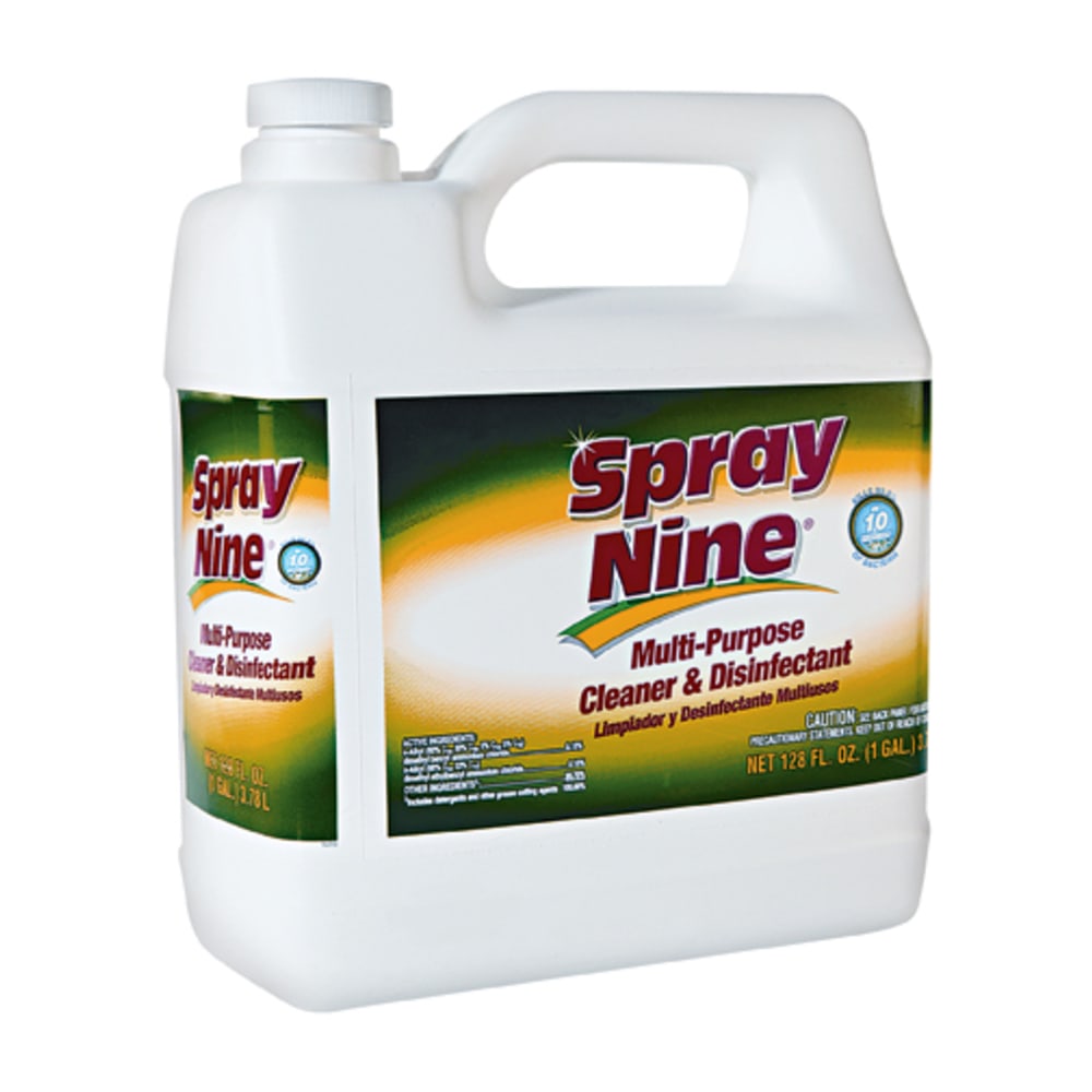 Spray Nine Heavy-Duty Cleaner/Degreaser w/Disinfectant - Liquid - 128 fl oz (4 quart) - 4 / Carton - Clear