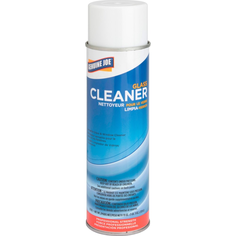 Genuine Joe Glass Cleaner Aerosol Spray, 19 Oz Can