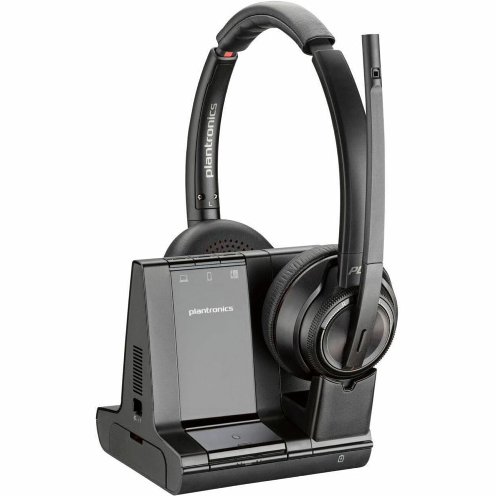 Poly Savi 8200 Office 8220 Headset - Stereo - Wireless - Bluetooth/DECT 6.0 - 449.5 ft - 32 Ohm - 20 Hz - 20 kHz - Over-the-head - Binaural - Ear-cup - Noise Cancelling Microphone