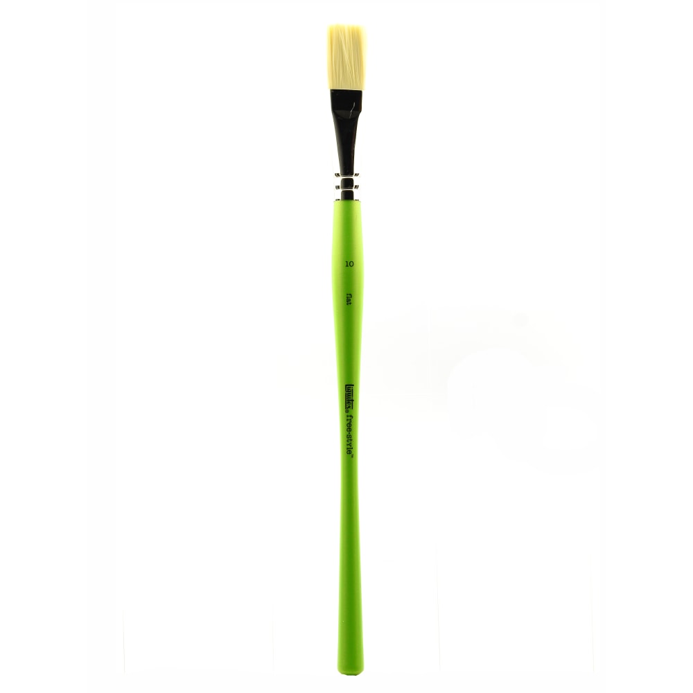 Liquitex Free-Style Detail Paint Brush, Synthetic, Size 10, Flat Bristle, Green