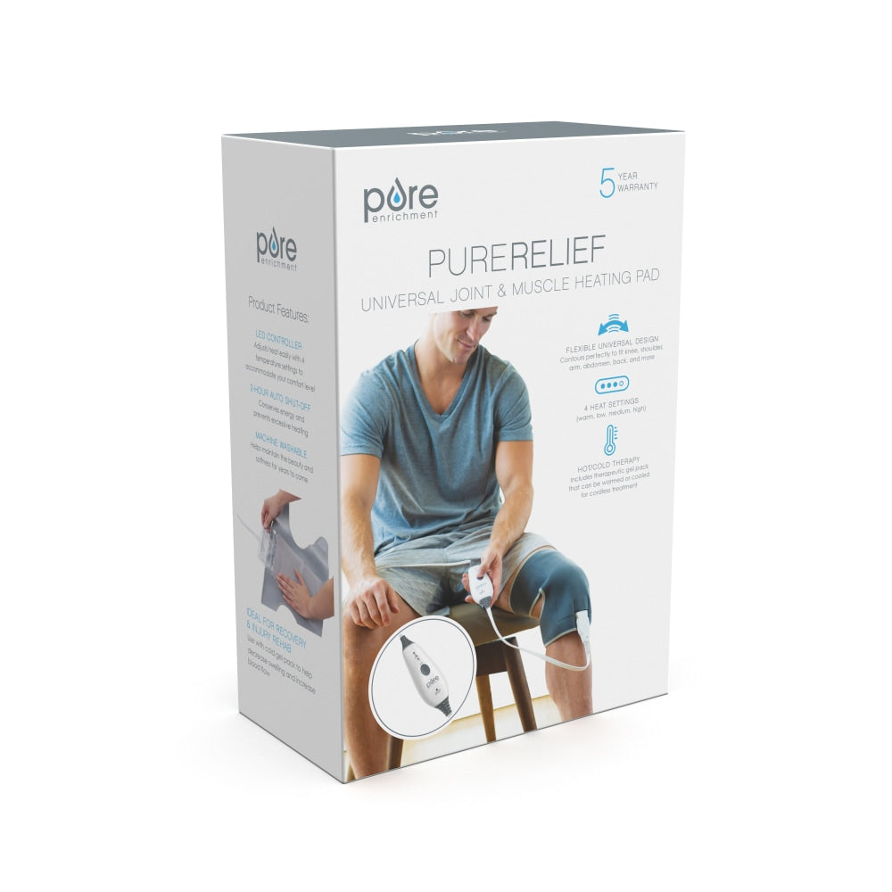 Pure Enrichment PureRelief Universal Joint And Muscle Heating Pad, 11-1/4in x 20in, Charcoal Gray