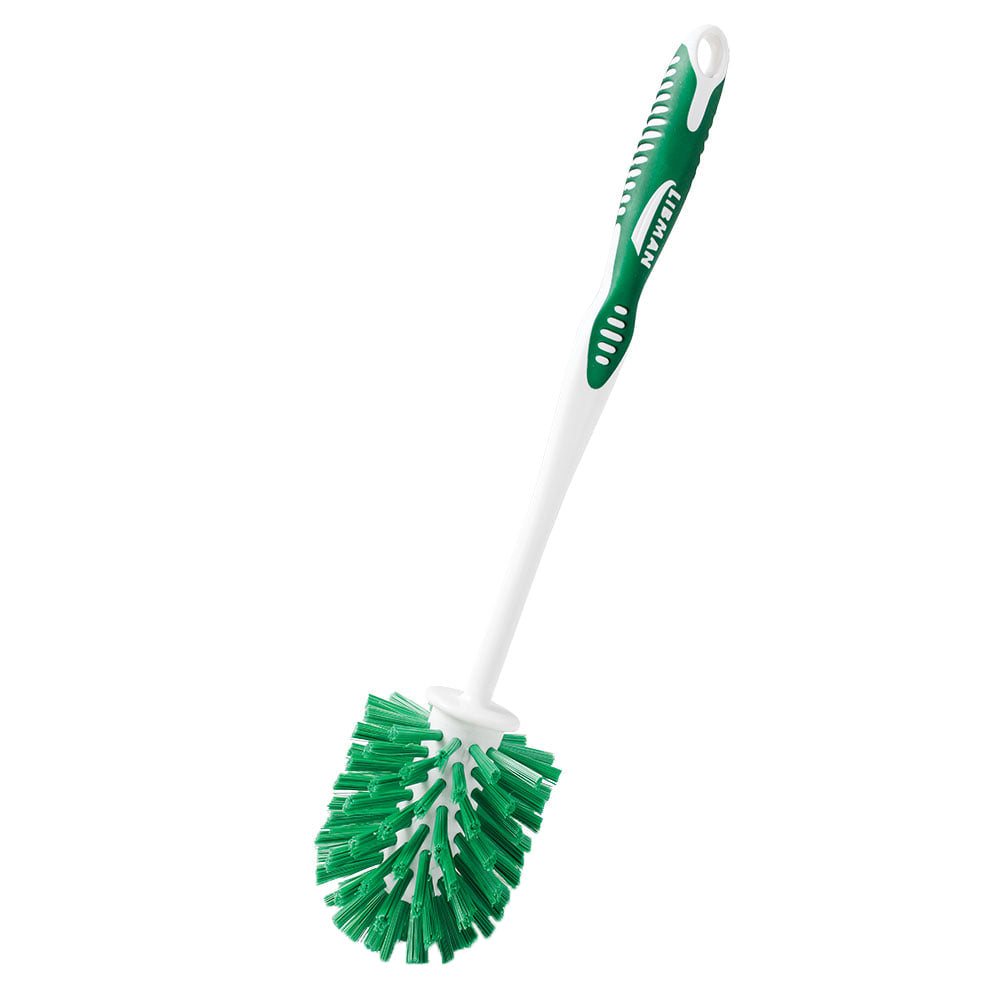 Libman Commercial Round Bowl Brushes, 14in, White/Green, Pack Of 6 Brushes