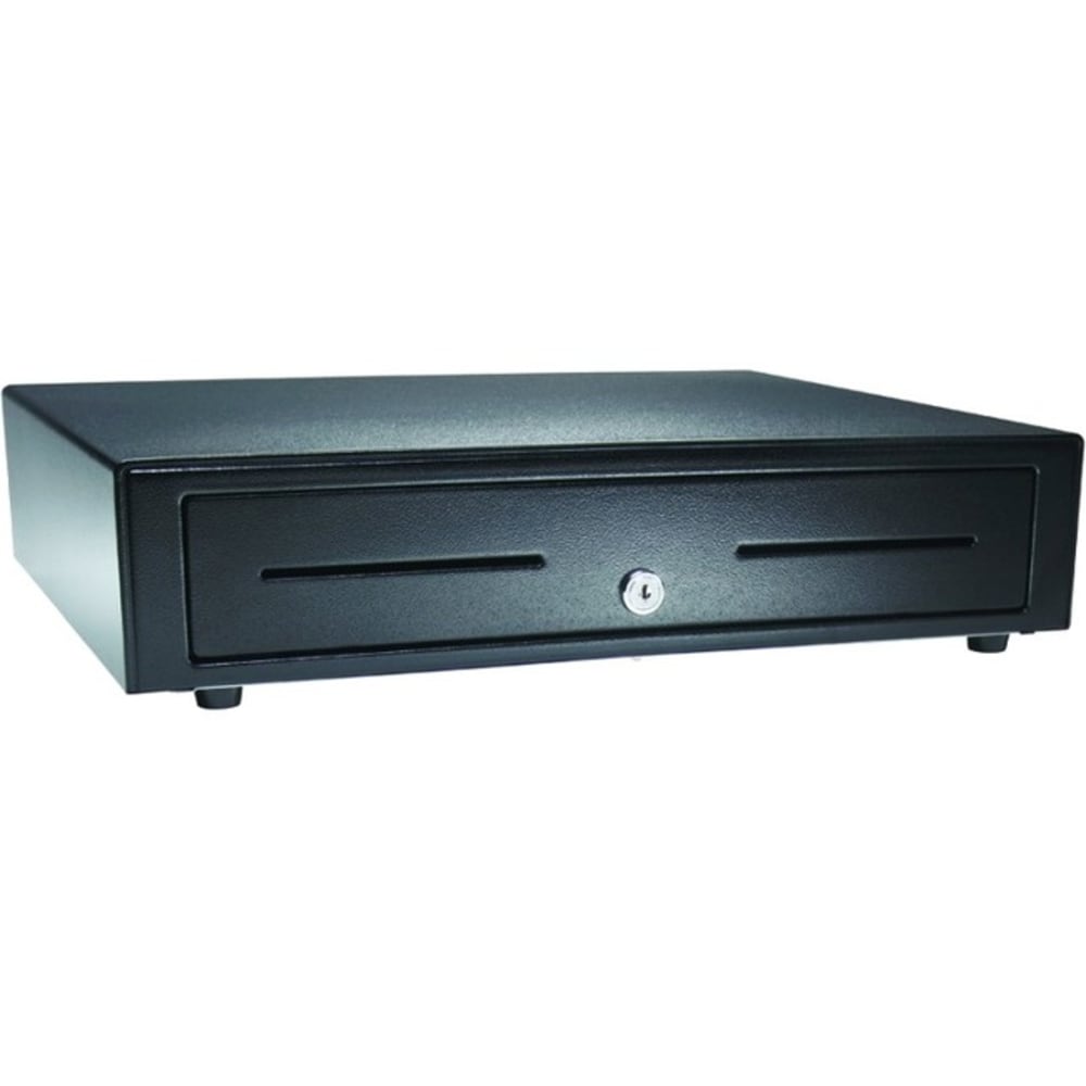 APG Cash Drawer Vasario 1616 Cash Drawer - 5 Bill - 5 Coin - 2 Media Slot - USB, - Steel, Plastic - Black - 4.3in Height x 16.2in Width x 16.3in Depth