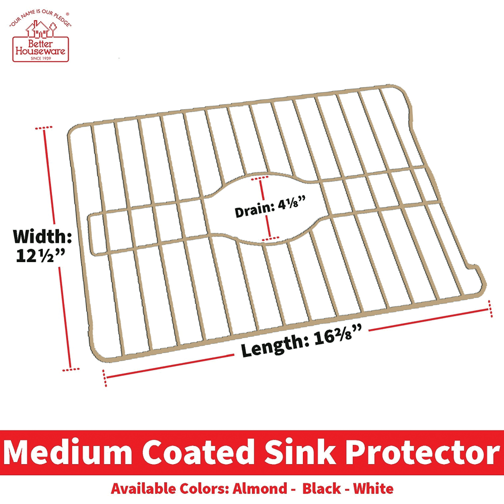 Better Houseware Medium Sink Protector, 1inH x 12-5/8inW x 16-1/4inD, Almond