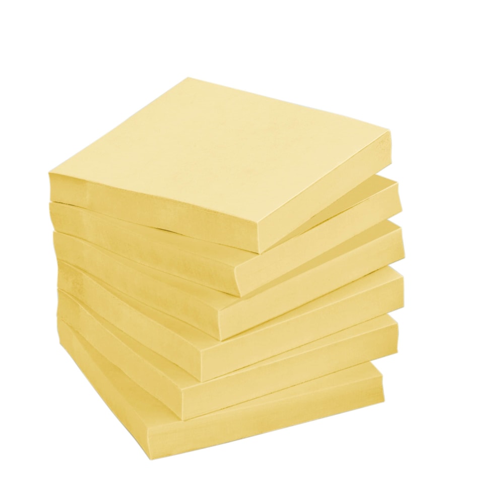 Post-it Greener Notes, 3 in x 3 in, 24 Pads, 75 Sheets/Pad, Clean Removal, Canary Yellow