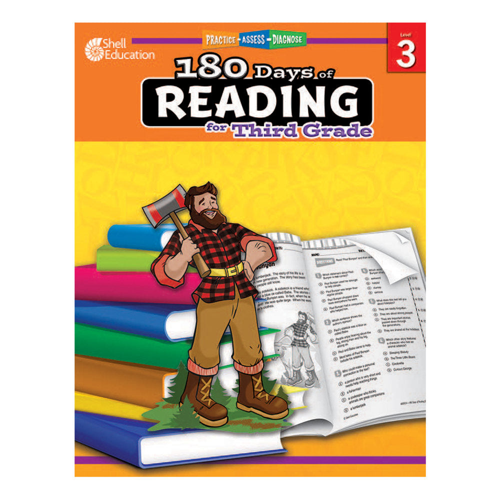 Shell Education 180 Days Of Reading Workbook, Grade 3