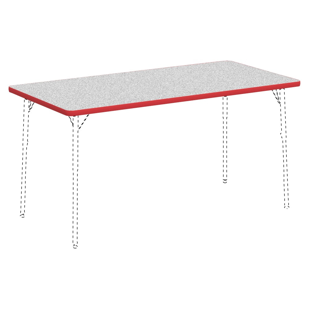 Lorell Classroom Rectangular Activity Table Top, 60inW x 30inD, Gray Nebula/Red