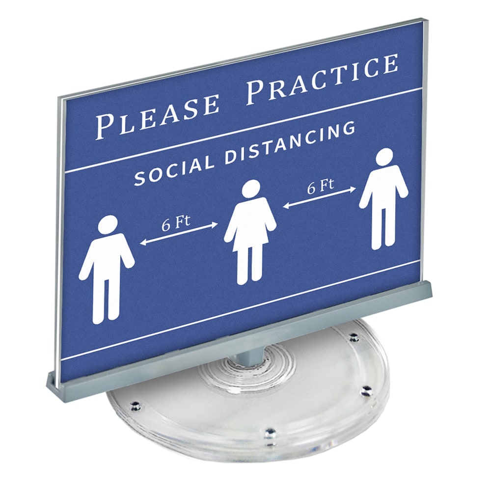 Azar Displays Revolving Acrylic Horizontal 2-Sided Sign Holders, 9-3/4in x 11in, Clear, Pack Of 2 Sign Holders