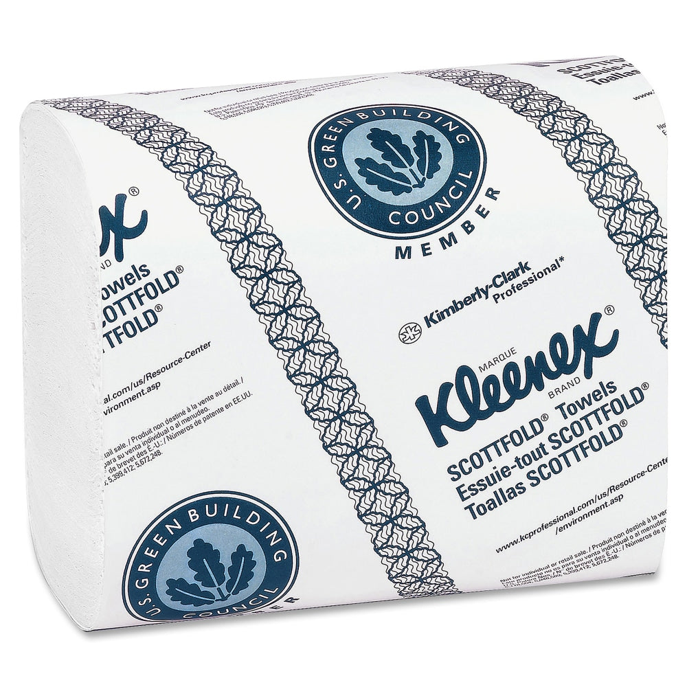 Kleenex Scottfold 1-Ply Paper Towels, 40% Recycled, 120 Sheets Per Pack, Case Of 25 Packs