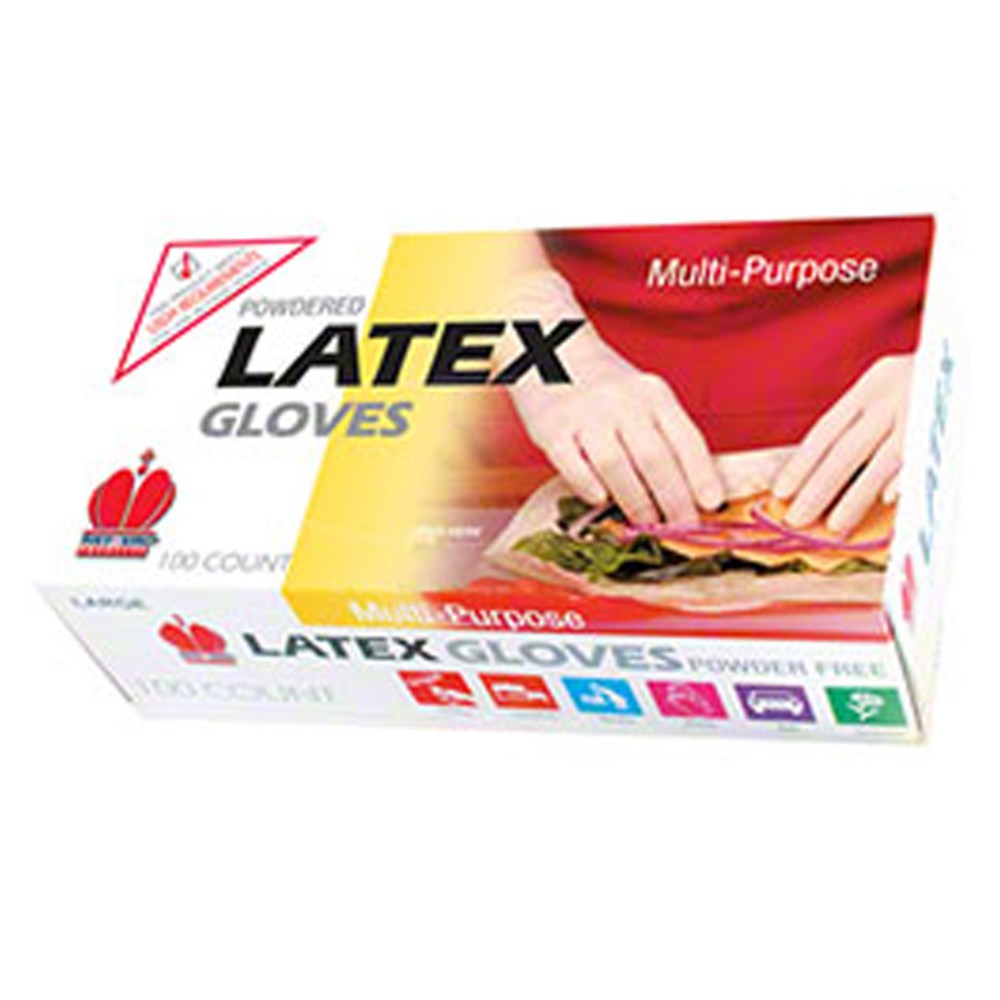 Goldmax Disposable Powder-Free Latex Gloves, Large, Natural, 100 Per Pack, Case Of 10 Packs