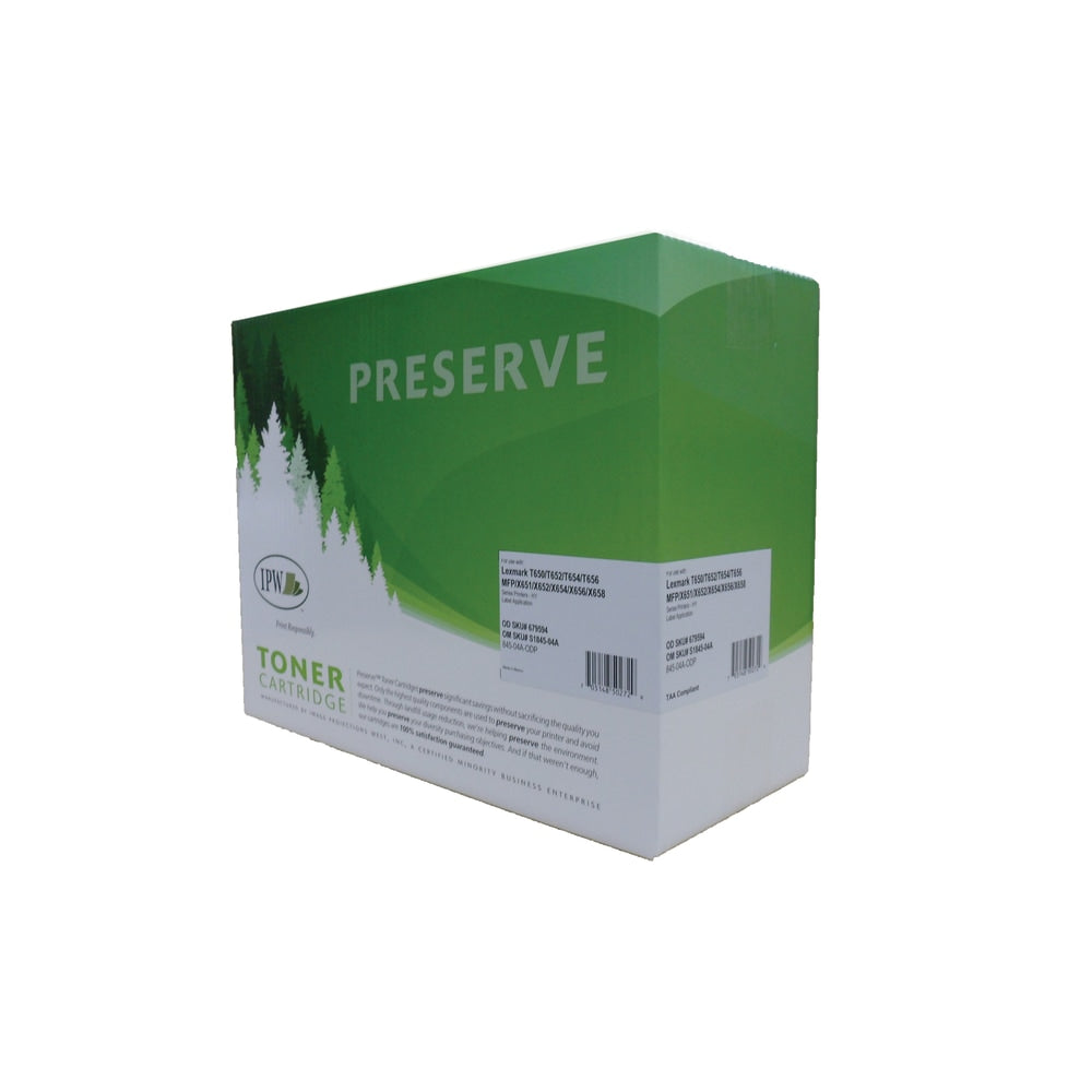 IPW Preserve Remanufactured Black High Yield Toner Cartridge Replacement For Lexmark T650H04A, 845-04A-ODP