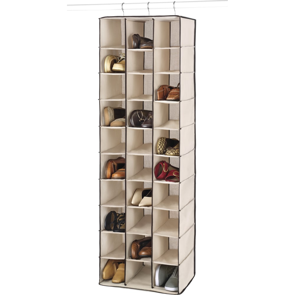 Whitmor Shoe Rack - 60 x Shoes - 30 Compartment(s) - Steel, Canvas