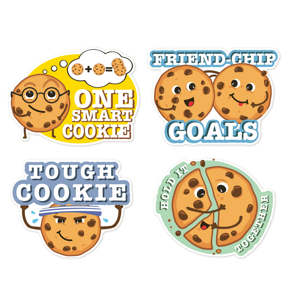 Eureka Jumbo Scented Stickers, Chocolate Chip Cookie, 12 Stickers Per Pack, Set Of 6 Packs