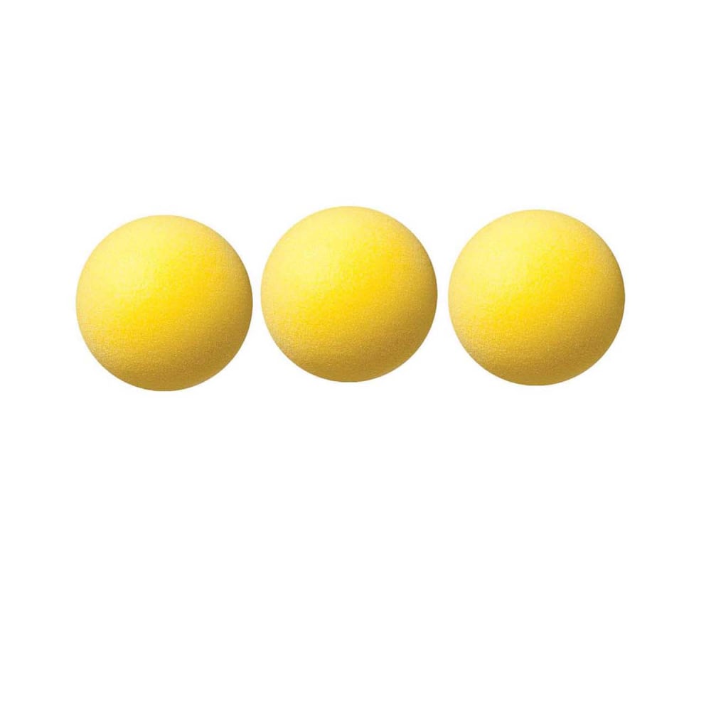 Champion Sports Uncoated Regular Density Foam Balls, 4in, Yellow, Pack Of 12 Balls