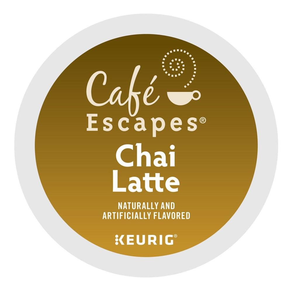 Cafe Escapes Single-Serve K-Cup Pods, Chai Latte Coffee, Carton Of 24