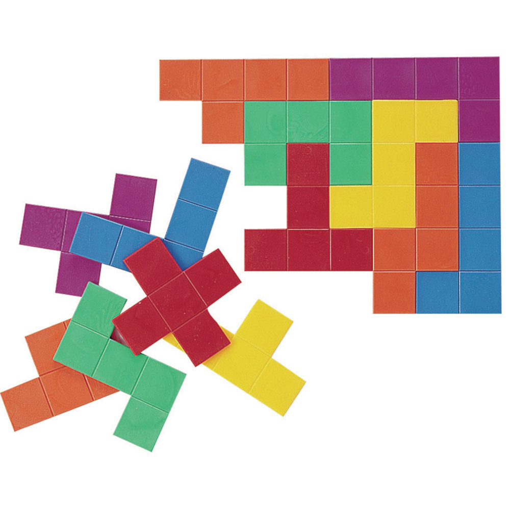 Learning Advantage Pentominoes, Assorted Colors, Grades 1-8, 72 Pieces Per Set, Case Of 6 Sets