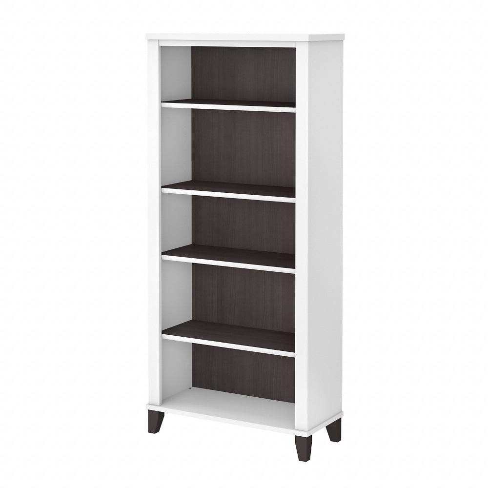 Bush Business Furniture Somerset 66inH 5-Shelf Bookcase, Storm Gray/White, Standard Delivery