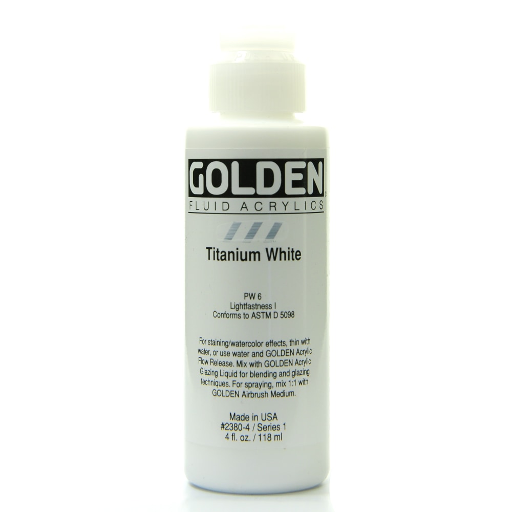 Golden Fluid Acrylic Paint, 4 Oz, Titanium White