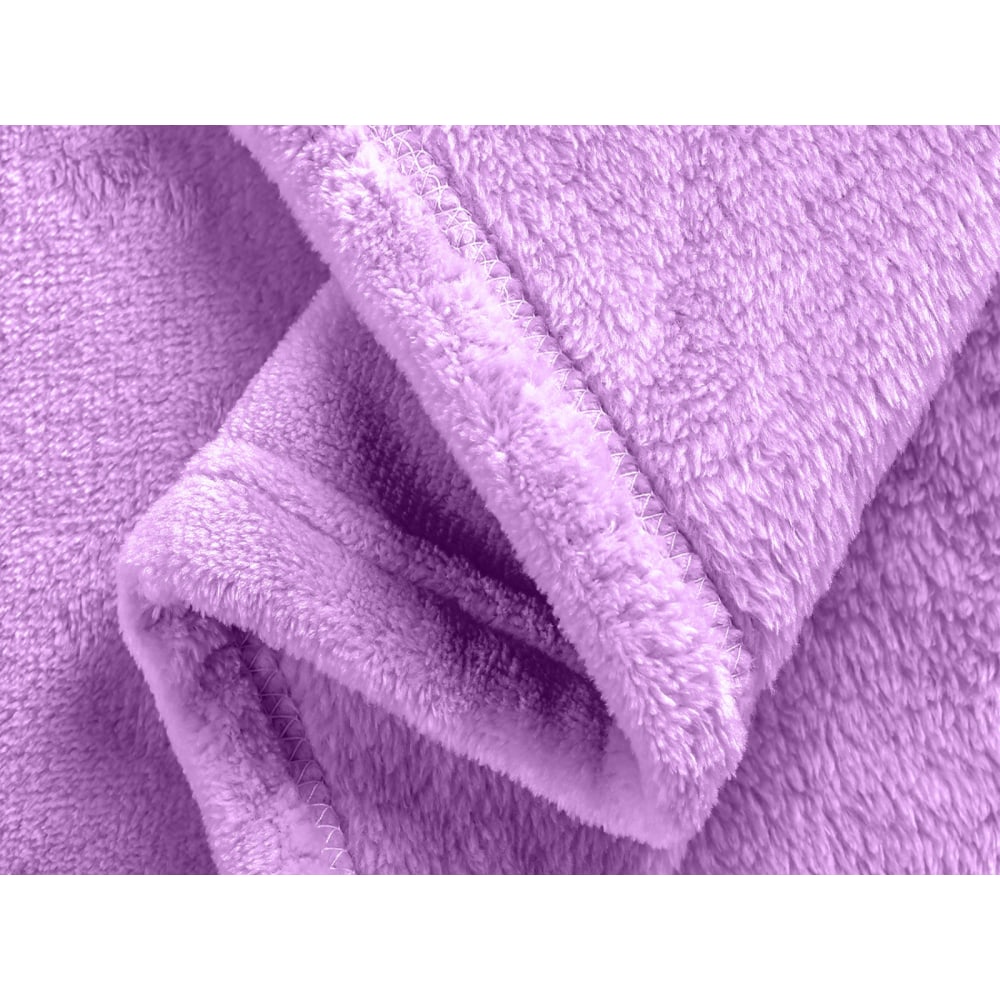 Sedona House Premium Microfiber Velvet Plush Flannel Throw Blanket, 50in x 60in, Purple