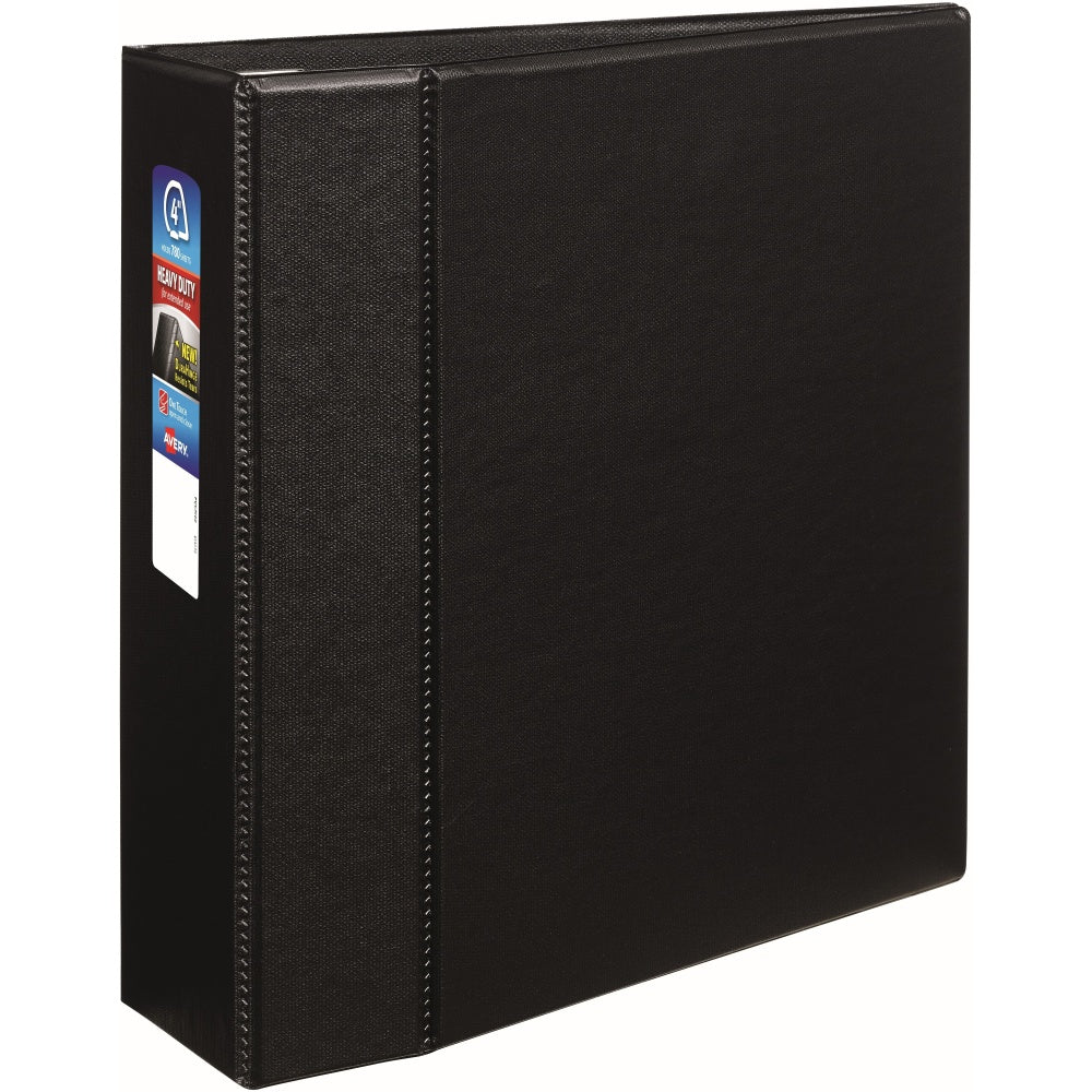 Avery Heavy-Duty 3-Ring Binder With Locking One-Touch EZD Rings, 4in D-Rings, Black