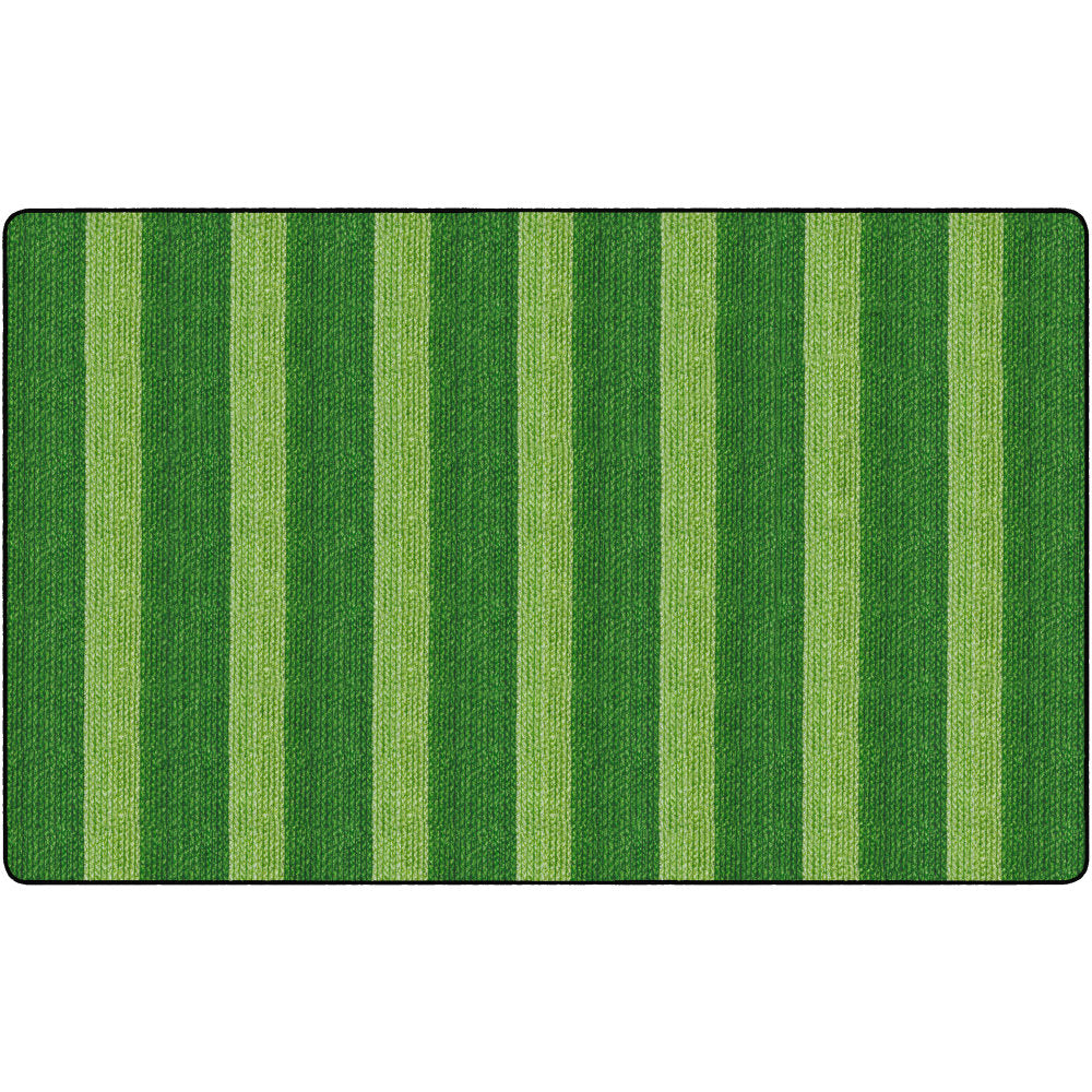 Flagship Carpets Basketweave Stripes Classroom Rug, 7 1/2ft x 12ft, Green