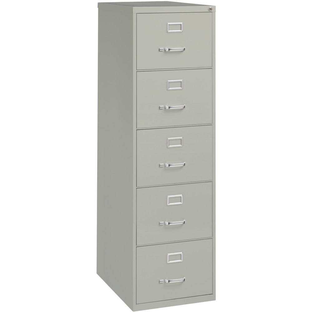 Lorell Fortress 26-1/2inD Vertical 5-Drawer Legal-Size File Cabinet, Light Gray