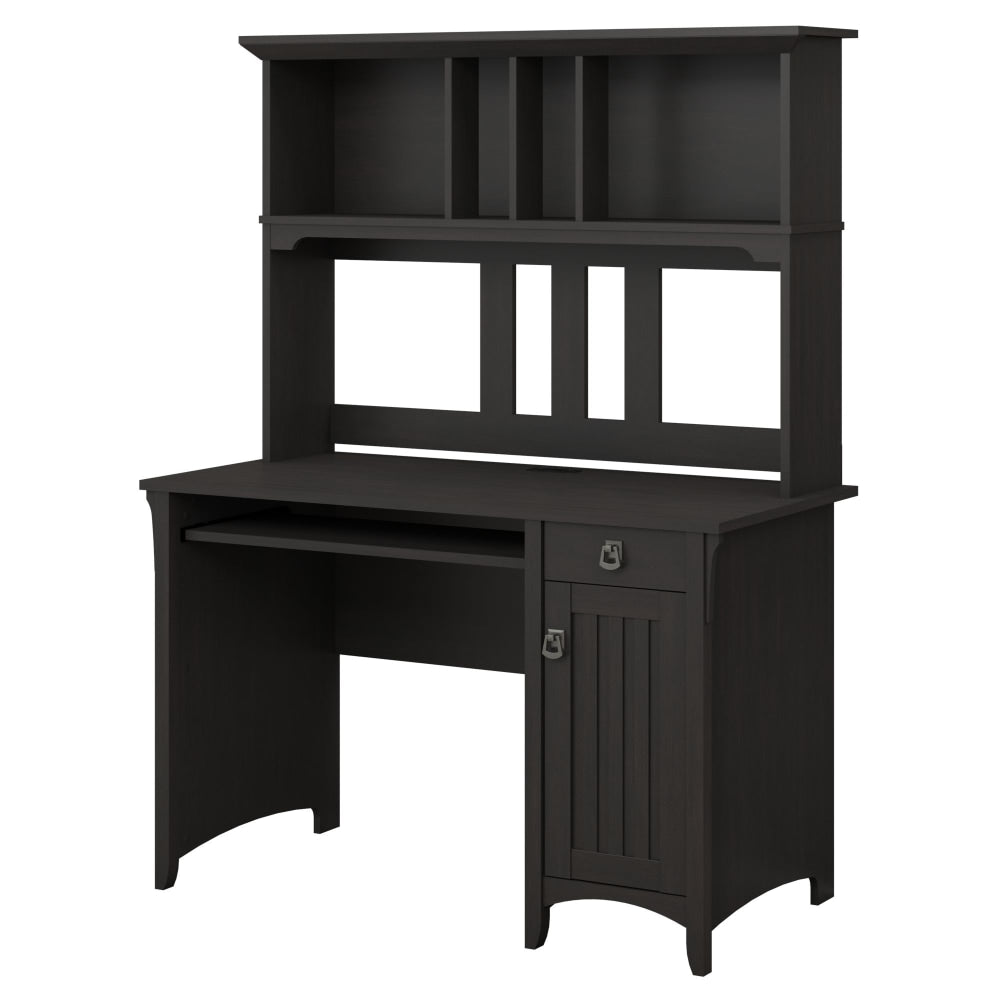 Bush Furniture Salinas Mission 48inW Computer Desk With Hutch, Vintage Black, Standard Delivery