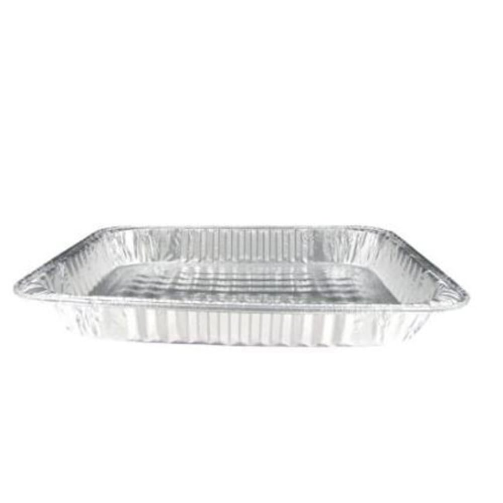 HFA Half Size Foil Pans, 107 Oz, 12 3/4in x 10 3/8in x 2 3/16in , Silver, Carton Of 50